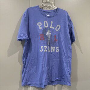 Ralph Lauren Polo Jeans Blue T Shirt Sz XL